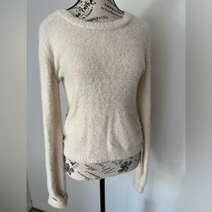Hippie Rose Luxuriously soft cream color sweater with side ties Size small